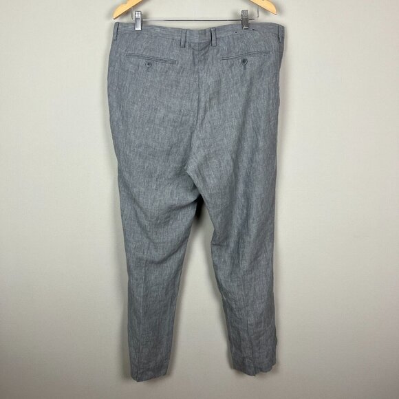 Banana Republic Modern Slim Fit Pants Mens 38x30.5 Gray 100% Linen Chino - Picture 4 of 12